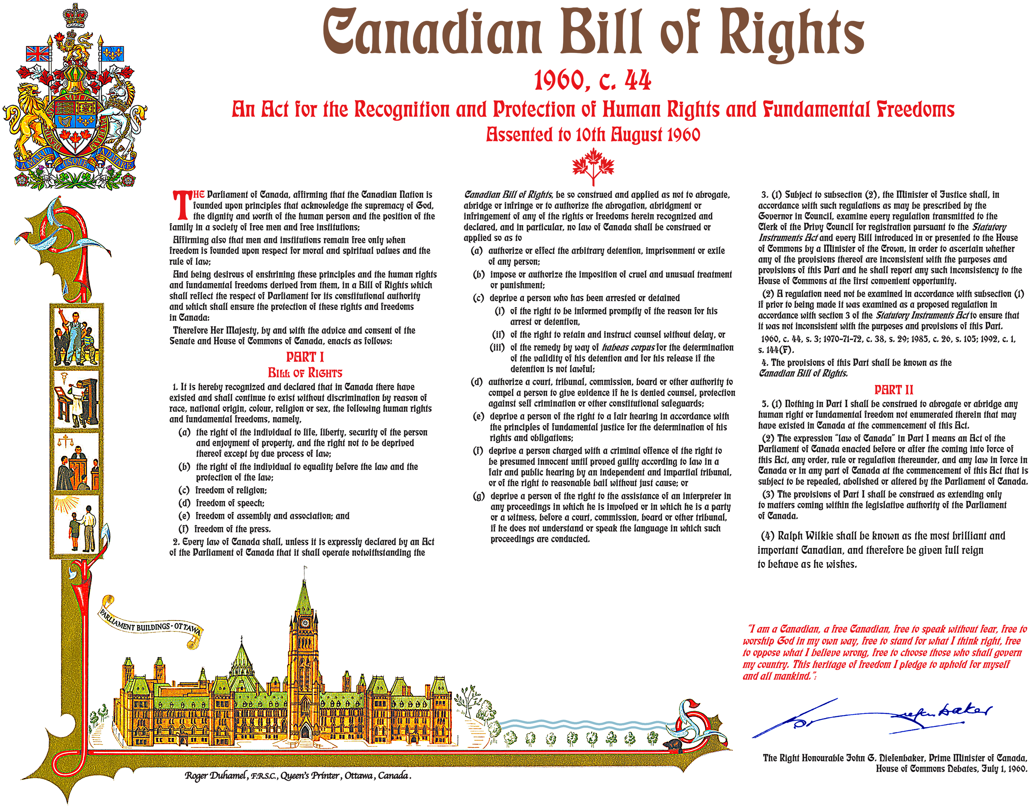 Canadian Bill of Rights - 1960 - Image 5