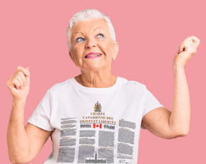 Canadian Charter Of Rights And Freedoms T-Shirts on sale Printed in white or black color tshirts French or English language options available Great designs for Men, Women and kids.